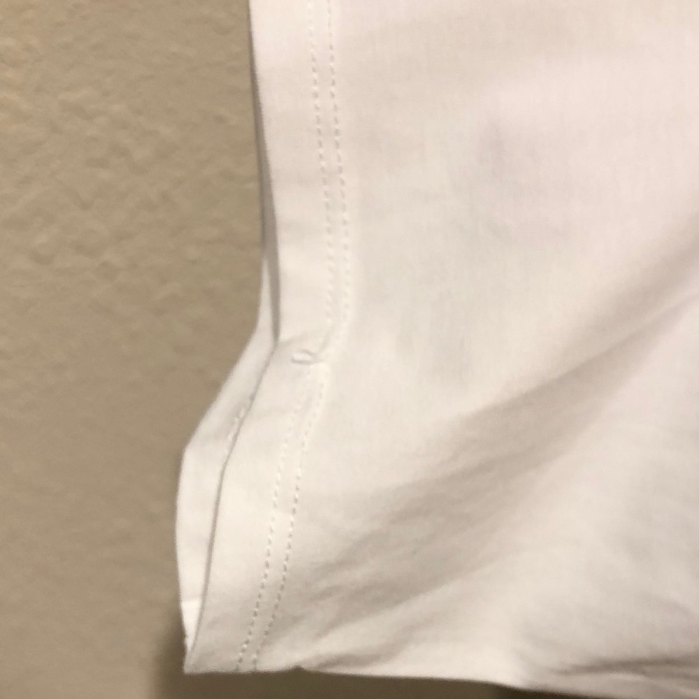 Lands’ End White Women’s Bitton Front Pintuck Top - Picture 4 of 15